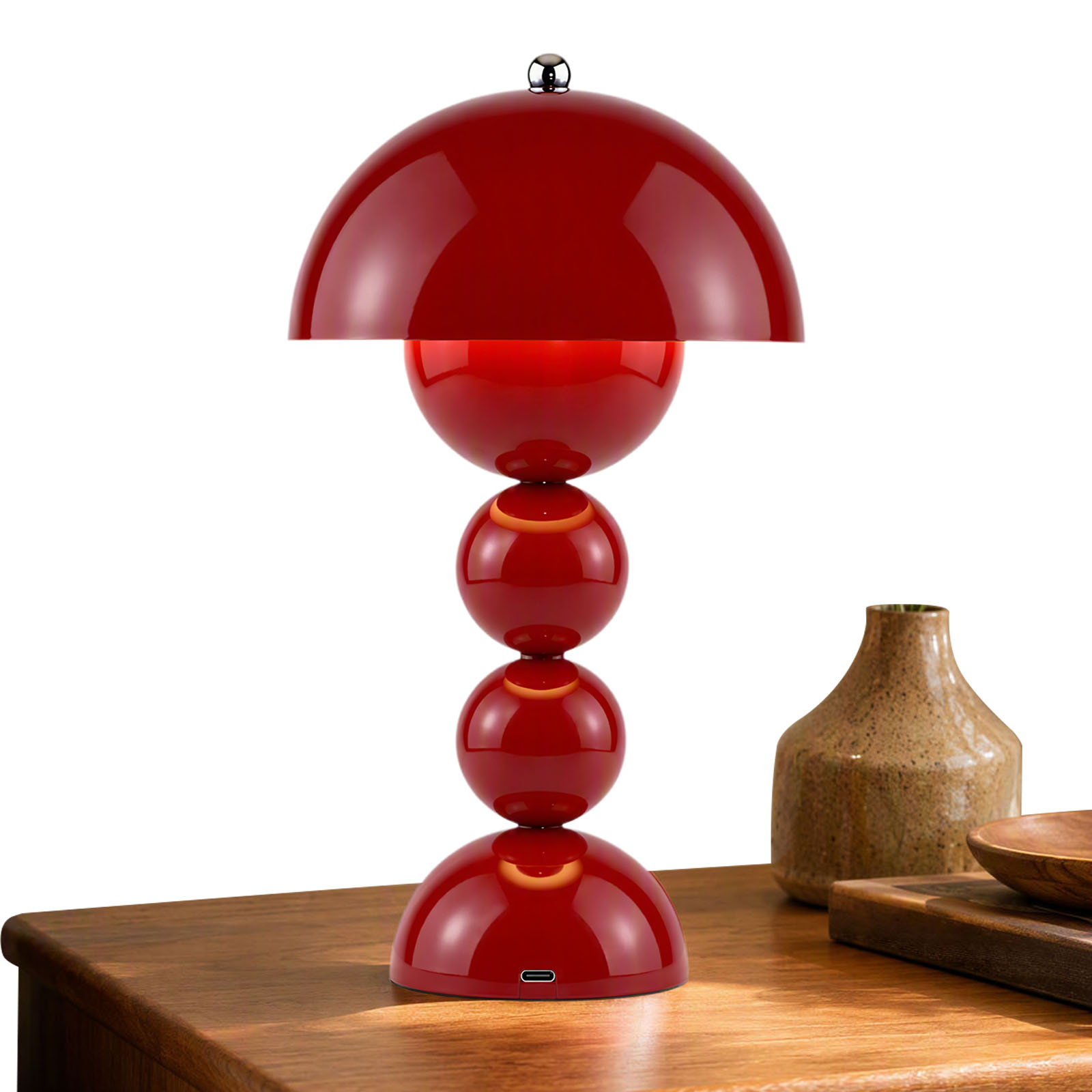 Lighting Decor Bedroom - Tafellamp met paddenstoelvormige bloemknop, oplaadbaar via