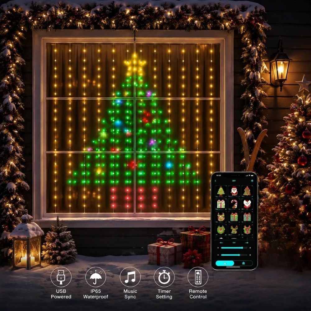 LED Pixel Gordijnverlichting B - Lighting Christmas Decor recensie en prijs