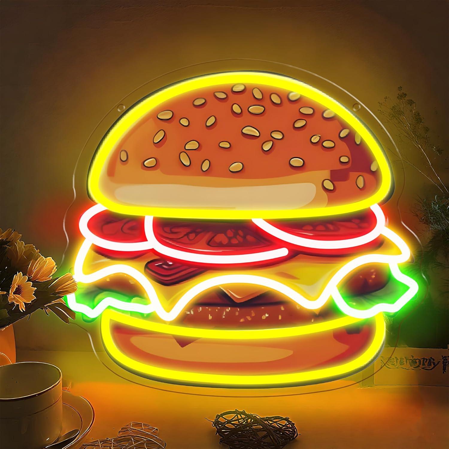 Burger Neon Sign LED Hamburger - Lighting Decoration Ideas recensie en prijs
