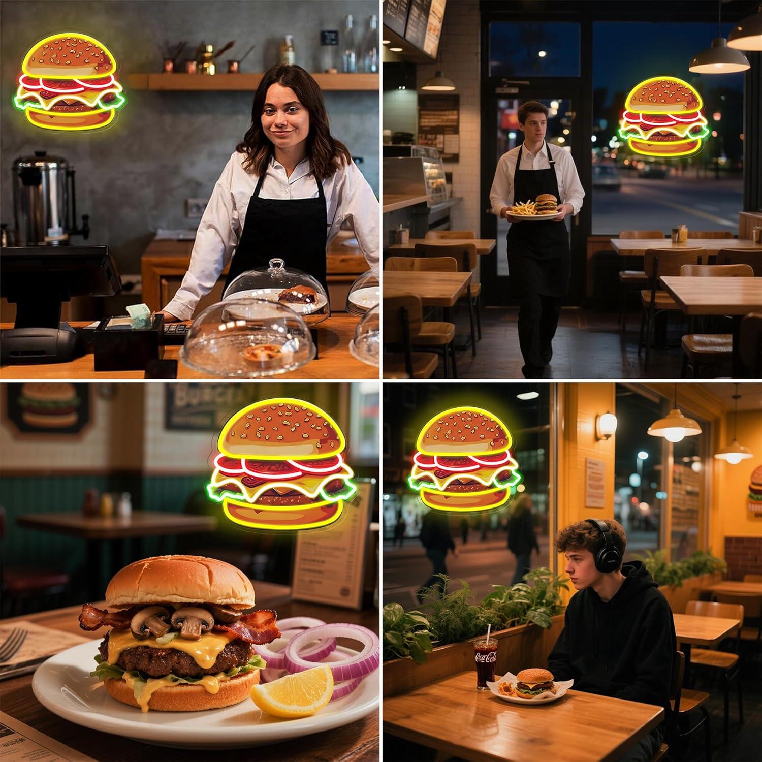 Burger Neon Sign LED Hamburger - Lighting Decoration Ideas recensie en prijs