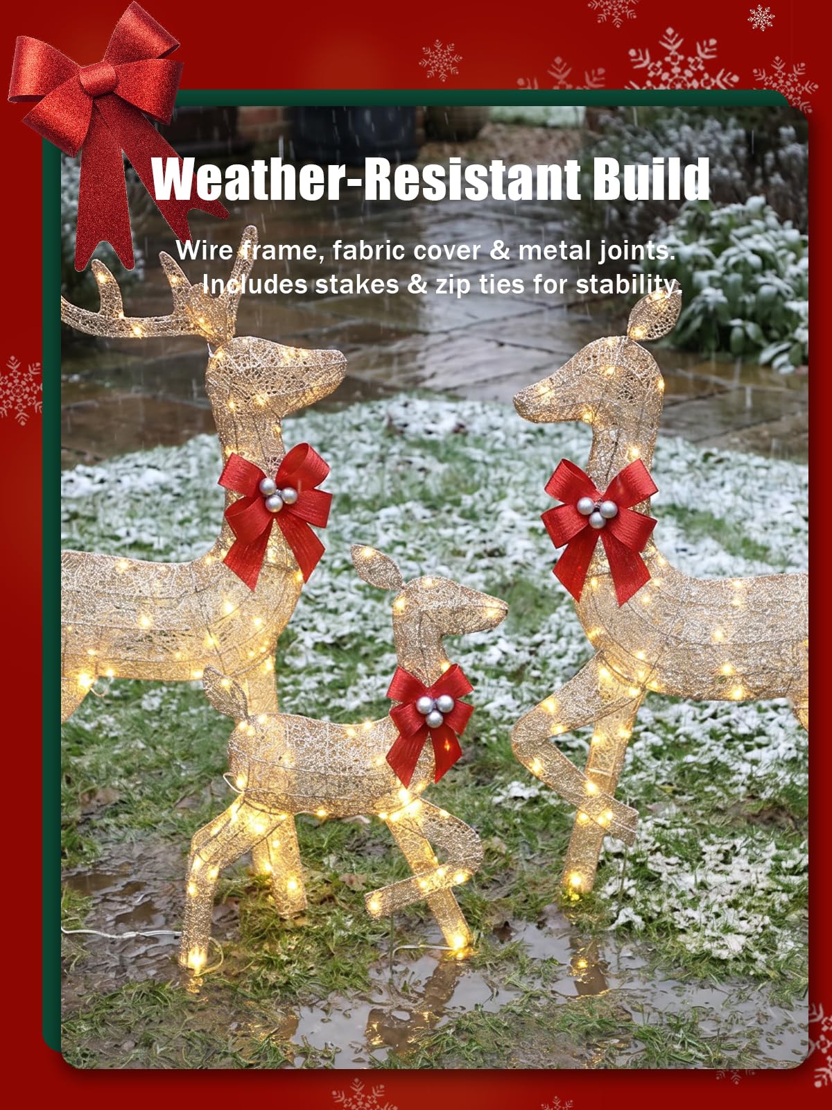 3-delige verlichte kerstrendie - Up Lighting Decor recensie en prijs